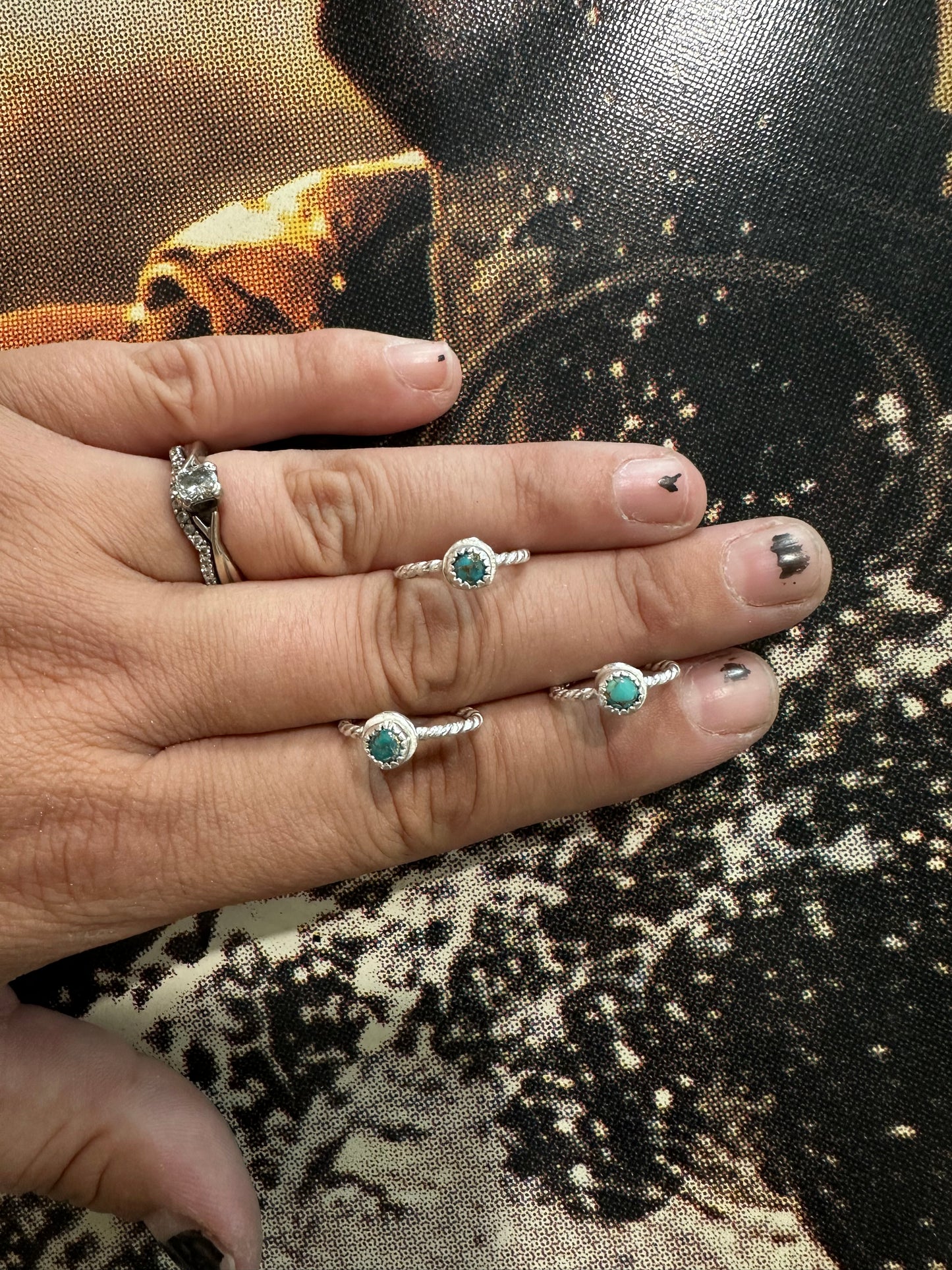 Turquoise Toe Rings