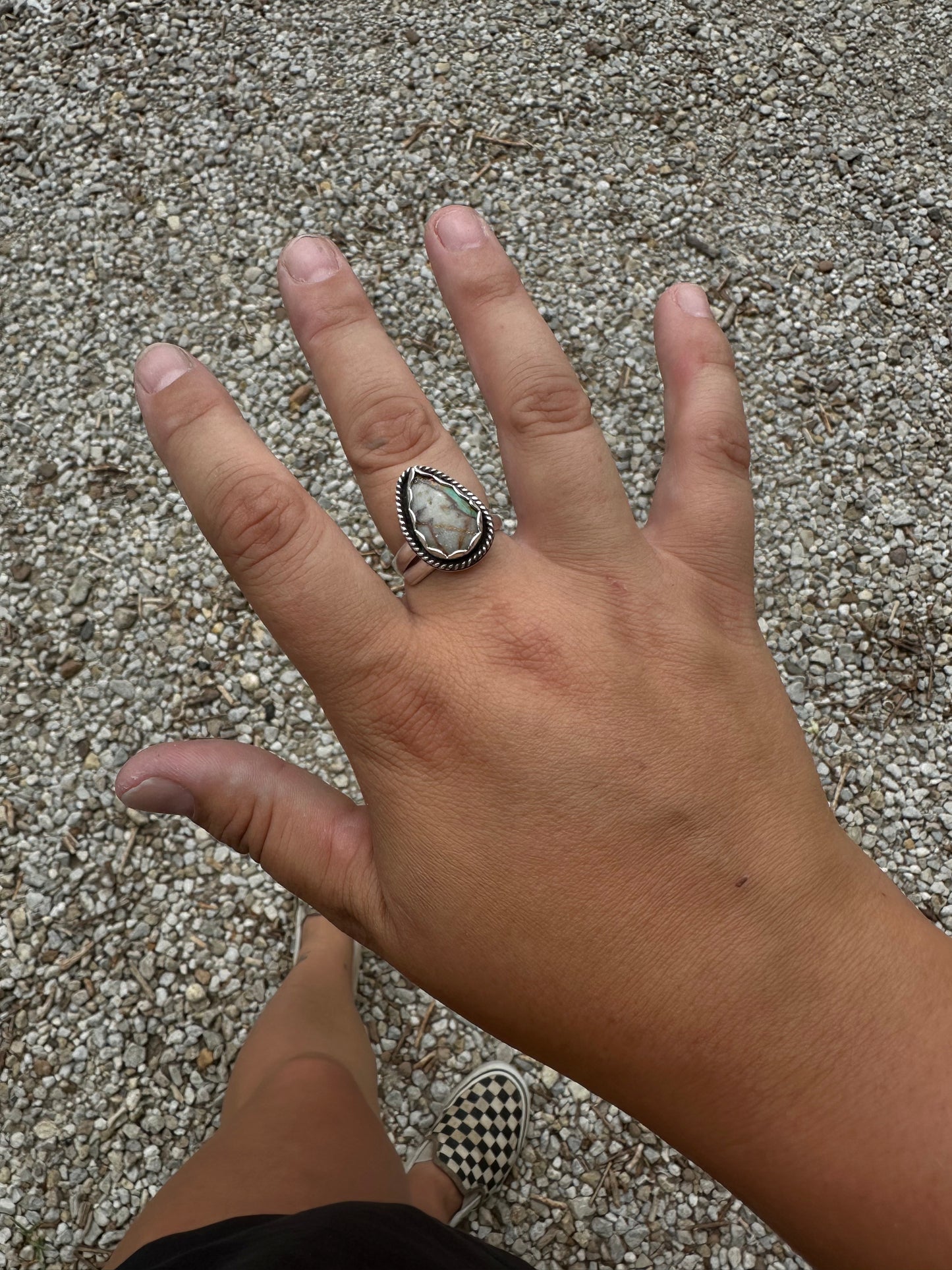 Royston Ribbon Pear Ring - Adjustable