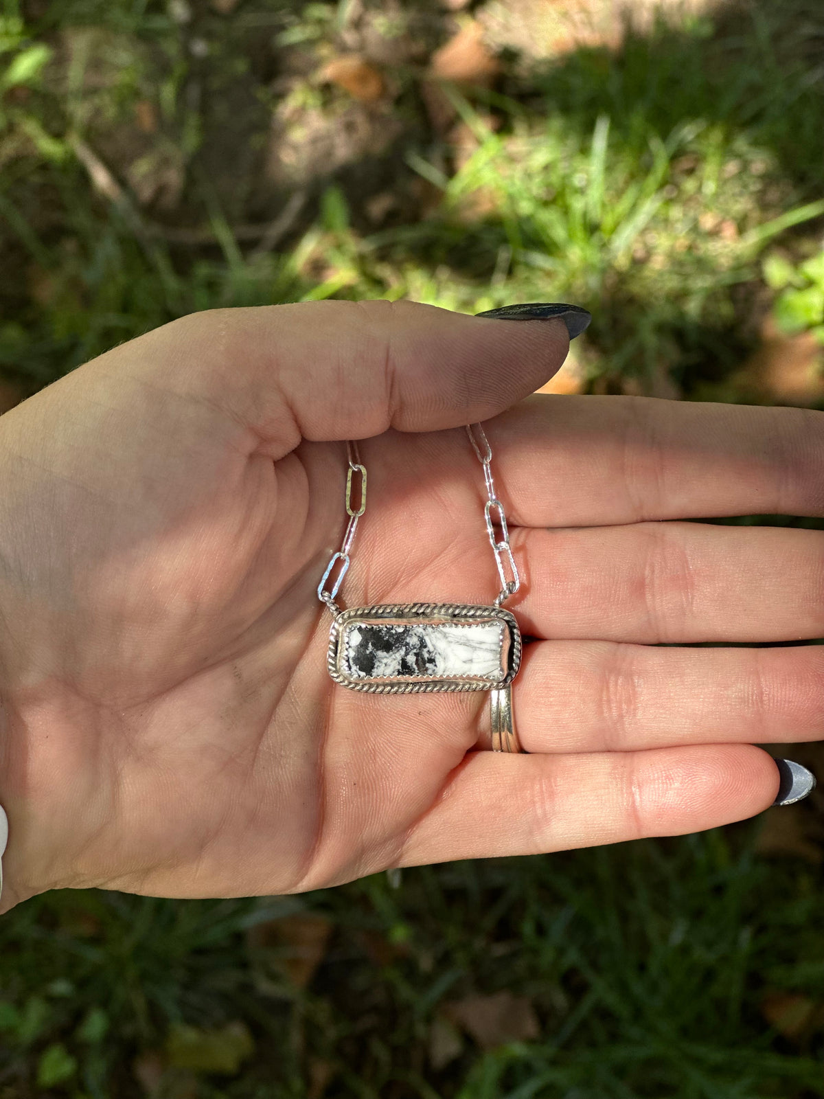 White Buffalo Bar Necklace