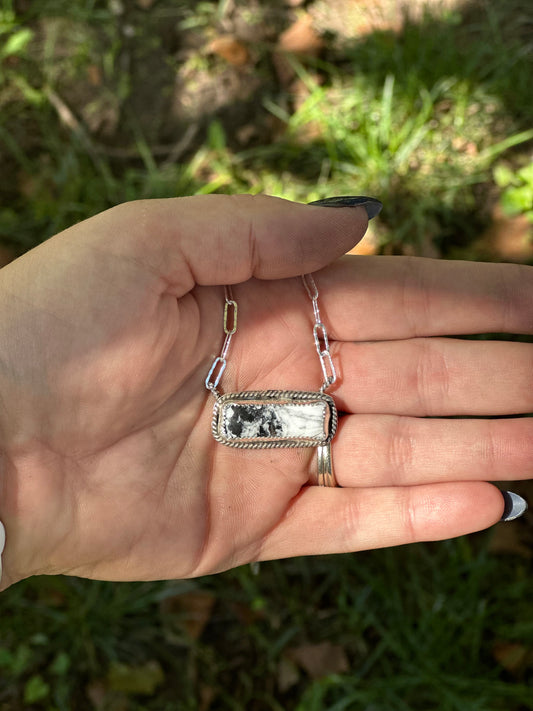 White Buffalo Bar Necklace