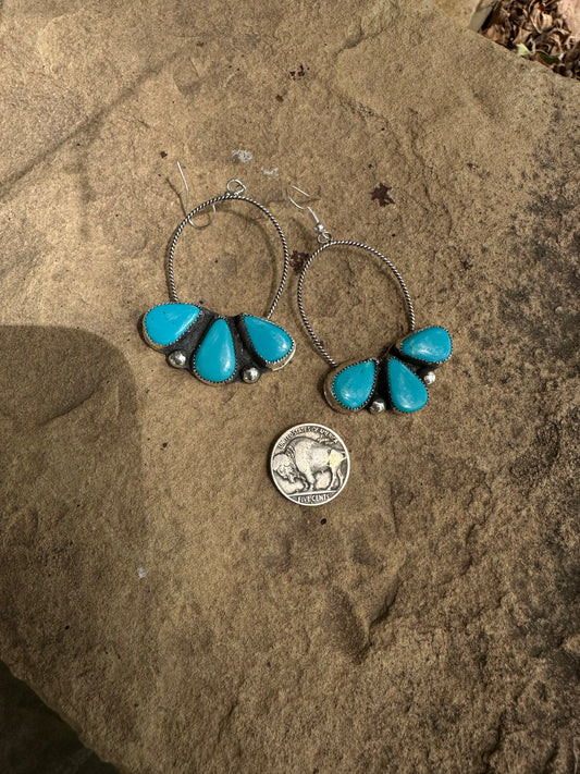 Half Cluster Dangle Earrings