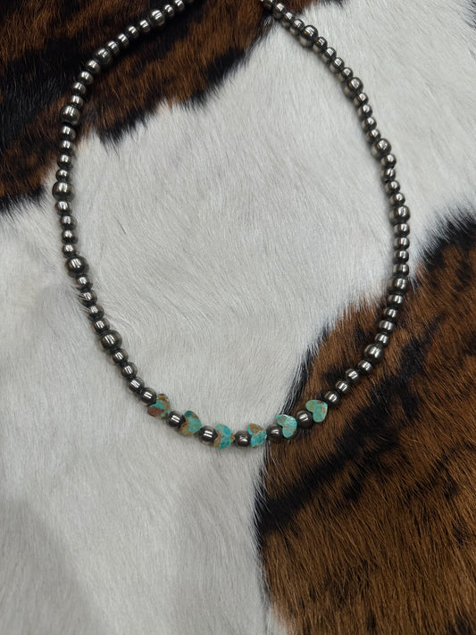 Graduated Kingman Heart Necklace
